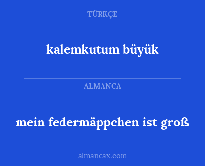 mein federmäppchen ist groß - kalemkutum büyük