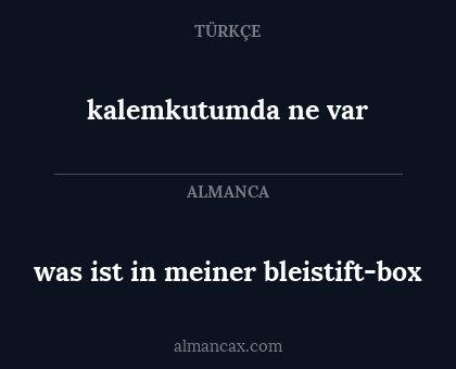 kalemkutumda ne var - was ist in meiner bleistift-box