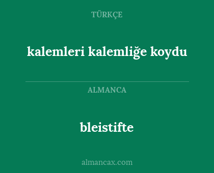 kalemleri kalemliğe koydu - bleistifte