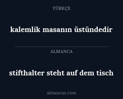 stifthalter steht auf dem tisch - kalemlik masanın üstündedir