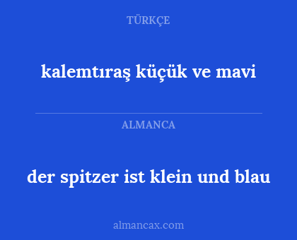der spitzer ist klein und blau - kalemtıraş küçük ve mavi
