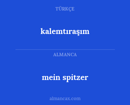 mein spitzer - kalemtıraşım