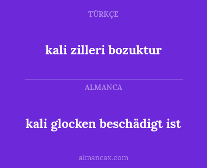 kali glocken beschädigt ist - kali zilleri bozuktur