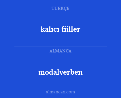 modalverben - kalıcı fiiller