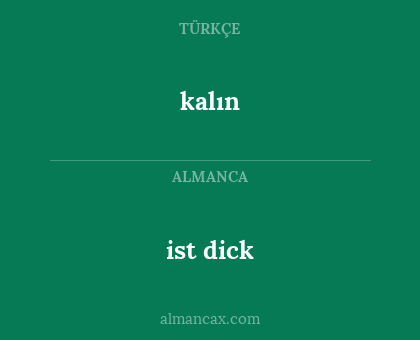 kalın - ist dick