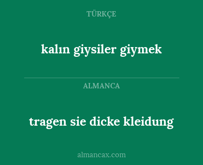 kalın giysiler giymek - tragen sie dicke kleidung