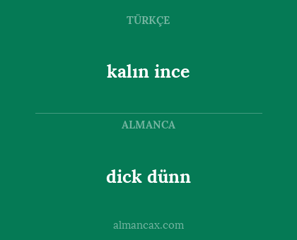 dick dünn - kalın ince