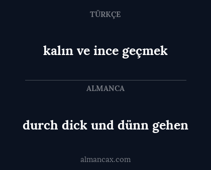 kalın ve ince geçmek - durch dick und dünn gehen
