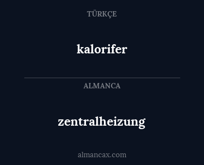 kalorifer - zentralheizung