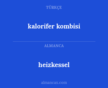 kalorifer kombisi - heizkessel