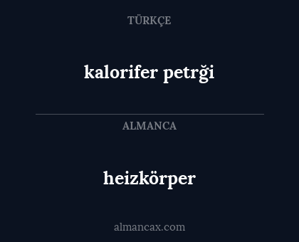 heizkörper - kalorifer petrği