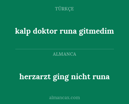 herzarzt ging nicht runa - kalp doktor runa gitmedim