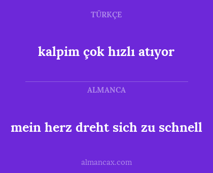 kalpim çok hızlı atıyor - mein herz dreht sich zu schnell