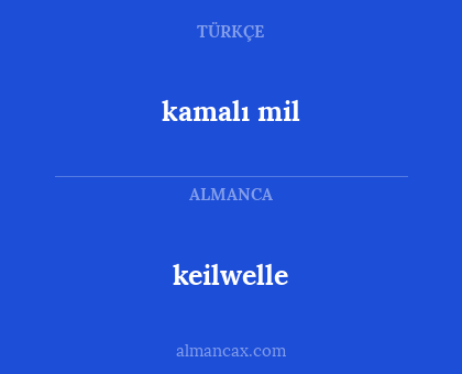 keilwelle - kamalı mil