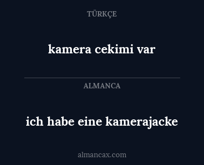 ich habe eine kamerajacke - kamera cekimi var