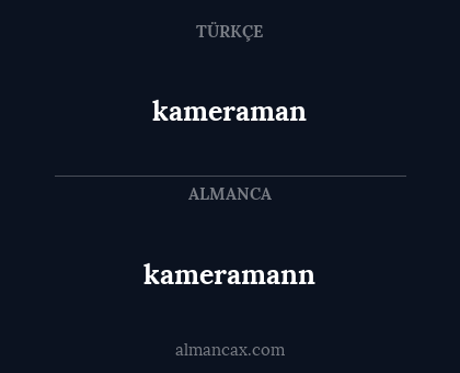 kameraman - kameramann
