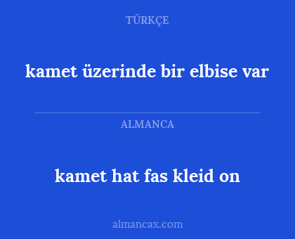 kamet üzerinde bir elbise var - kamet hat fas kleid on