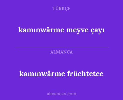 kamınwärme früchtetee - kamınwärme meyve çayı