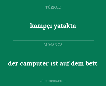 der camputer ıst auf dem bett - kampçı yatakta