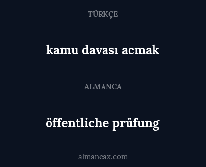 kamu davası acmak - öffentliche prüfung