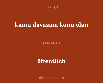 öffentlich - kamu davasına konu olan