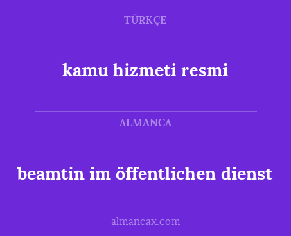 beamtin im öffentlichen dienst - kamu hizmeti resmi