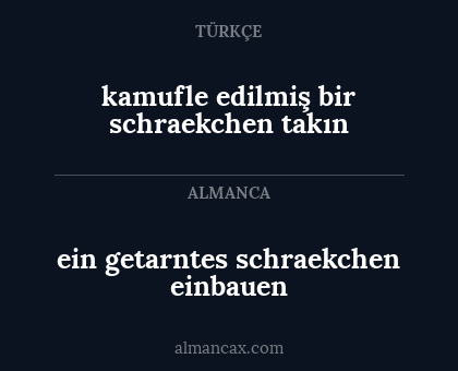 ein getarntes schraekchen einbauen - kamufle edilmiş bir schraekchen takın