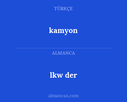 lkw der - kamyon