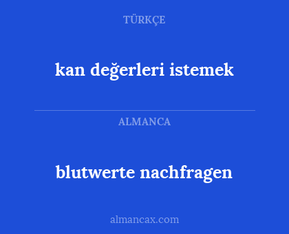 kan değerleri istemek - blutwerte nachfragen