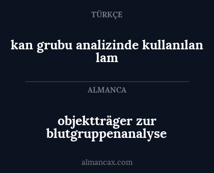 objektträger zur blutgruppenanalyse - kan grubu analizinde kullanılan lam