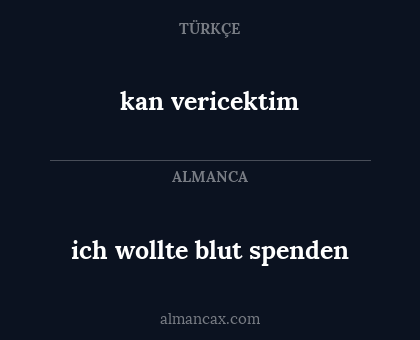 kan vericektim - ich wollte blut spenden