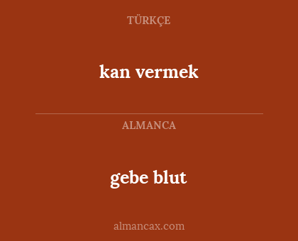 kan vermek - gebe blut
