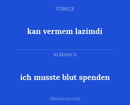 ich musste blut spenden - kan vermem lazimdi