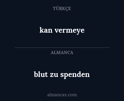 blut zu spenden - kan vermeye