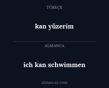 ich kan schwimmen - kan yüzerim