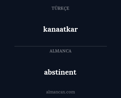 abstinent - kanaatkar