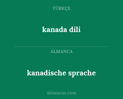 kanada dili - kanadische sprache