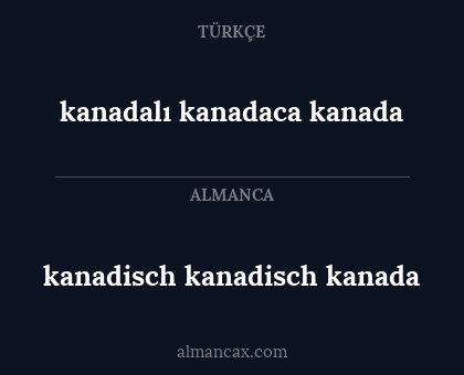 kanadisch kanadisch kanada - kanadalı kanadaca kanada