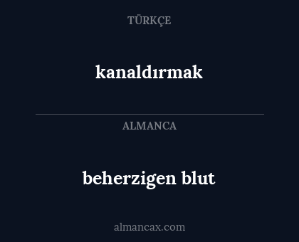 beherzigen blut - kanaldırmak