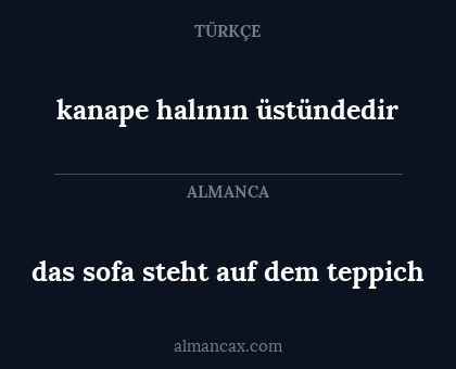 kanape halının üstündedir - das sofa steht auf dem teppich