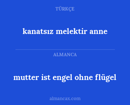 kanatsız melektir anne - mutter ist engel ohne flügel