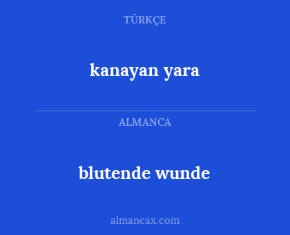 blutende wunde - kanayan yara