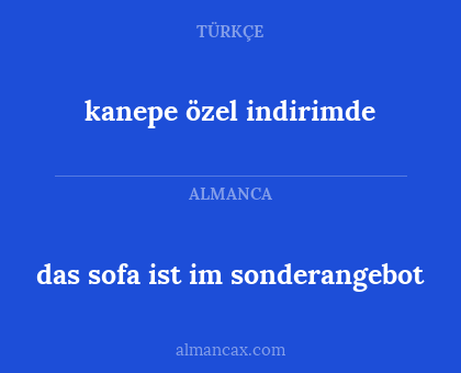 kanepe özel indirimde - das sofa ist im sonderangebot