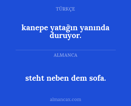 steht neben dem sofa. - kanepe yatağın yanında duruyor.