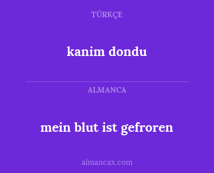 kanim dondu - mein blut ist gefroren