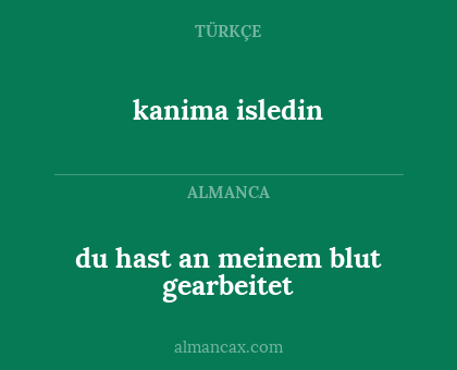 kanima isledin - du hast an meinem blut gearbeitet