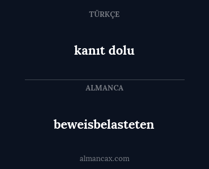 beweisbelasteten - kanıt dolu