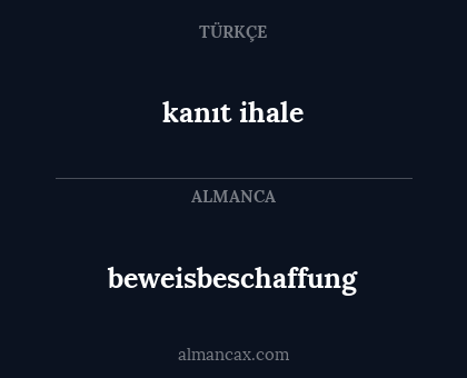 beweisbeschaffung - kanıt ihale