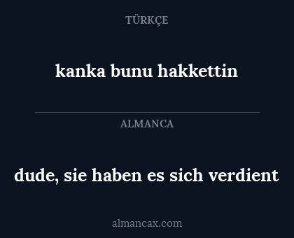 dude, sie haben es sich verdient - kanka bunu hakkettin