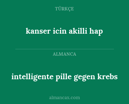 kanser icin akilli hap - intelligente pille gegen krebs